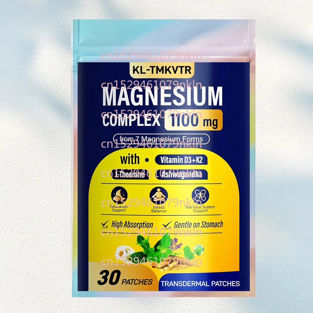 30 Patches Magnesium Complex Transdermal Patches  for Women & Men with Ashwagandha & L-Theanine for Calm & Sleep Support