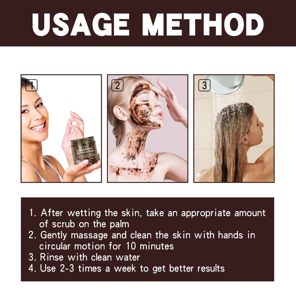 Coffee Body Scrub for Dark Spot Removal - Natural Exfoliant 200g Scrubs Treatments Tidesmit