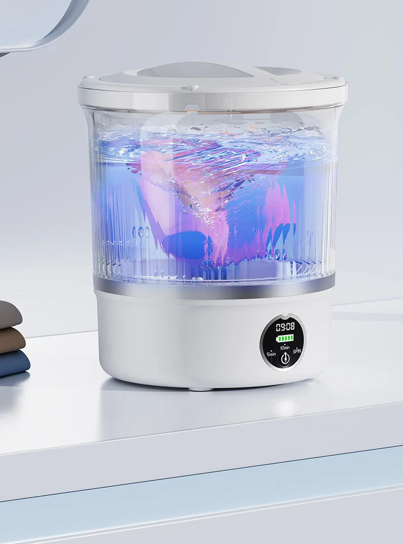 Tidesmit 3L portable mini washing machine for clothes and socks with integrated spin drying feature, side view