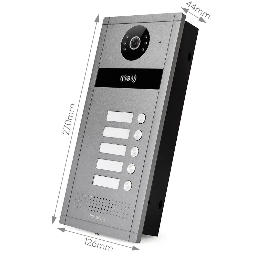 Smart Life Tuya APP Control HOMSECUR 7" WiFi Video Doorphone Night Vision Doorbell Intercom Kit for 5 Households