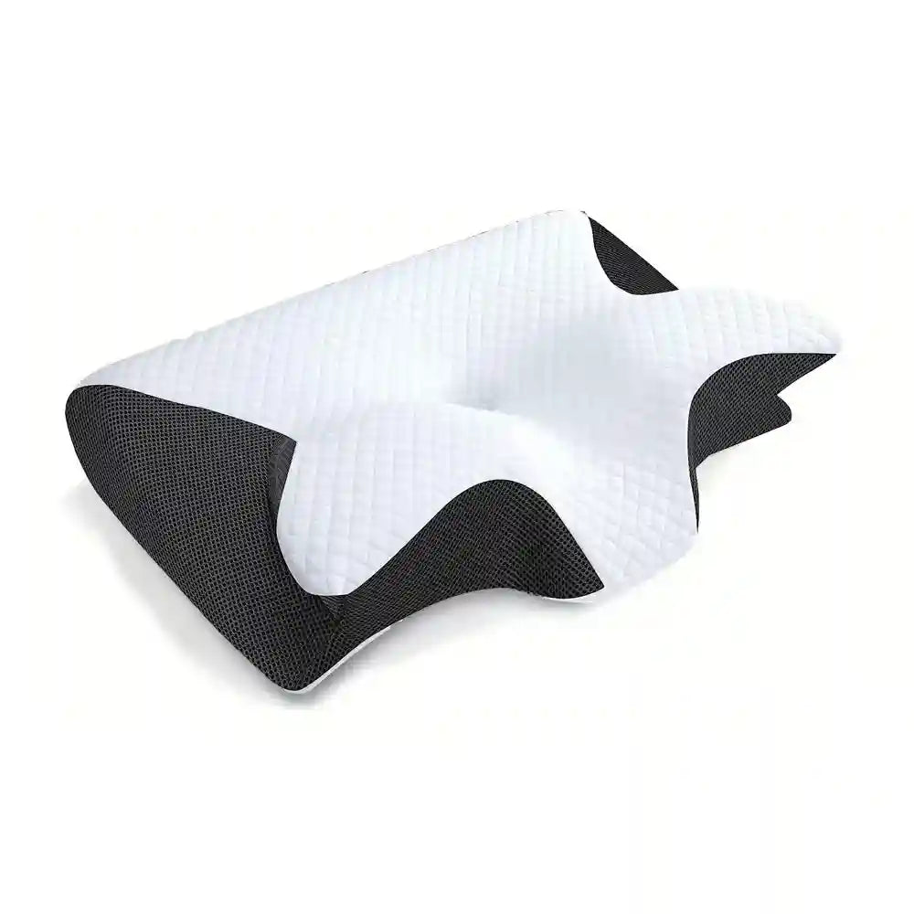 Butterfly Memory Foam Neck Pillow for Cervical Support - Tidesmit Massage Cushion Black Tidesmit