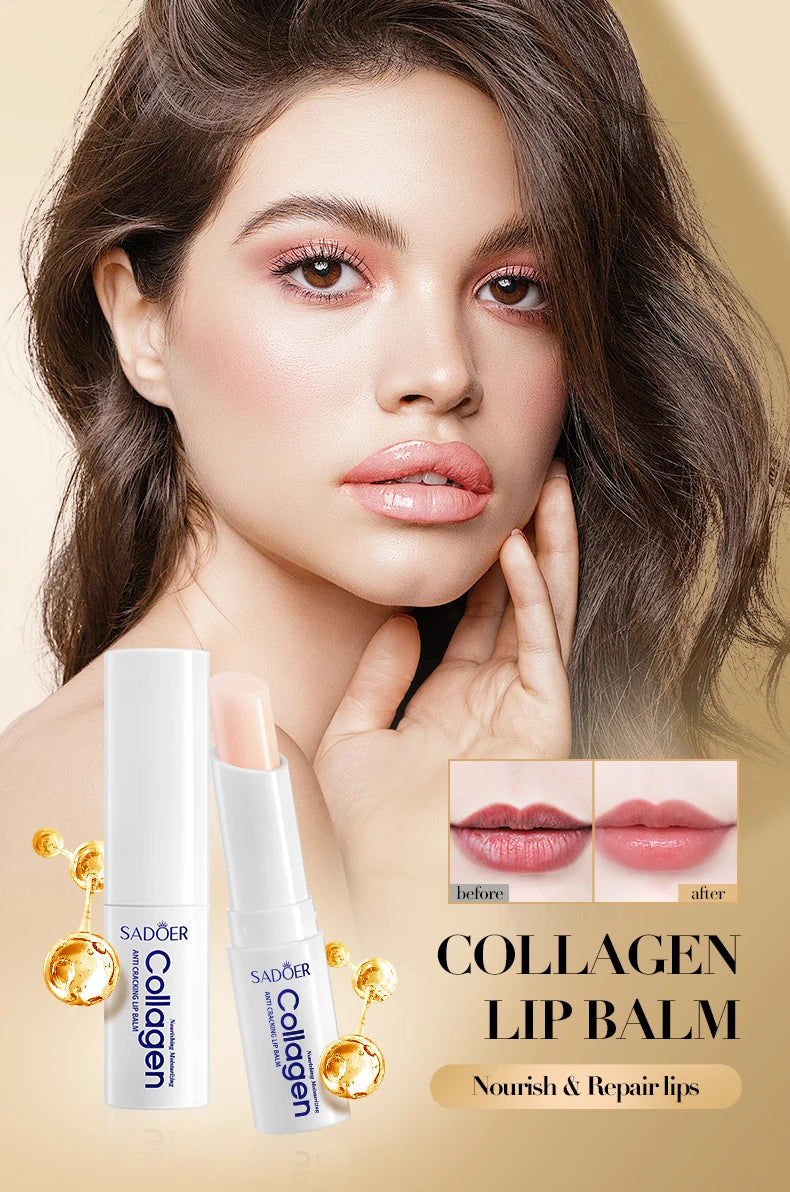 Moisturizing Lip Balm for Dry Lips - Hydrating Collagen Treatment Stick Lip Care Tidesmit