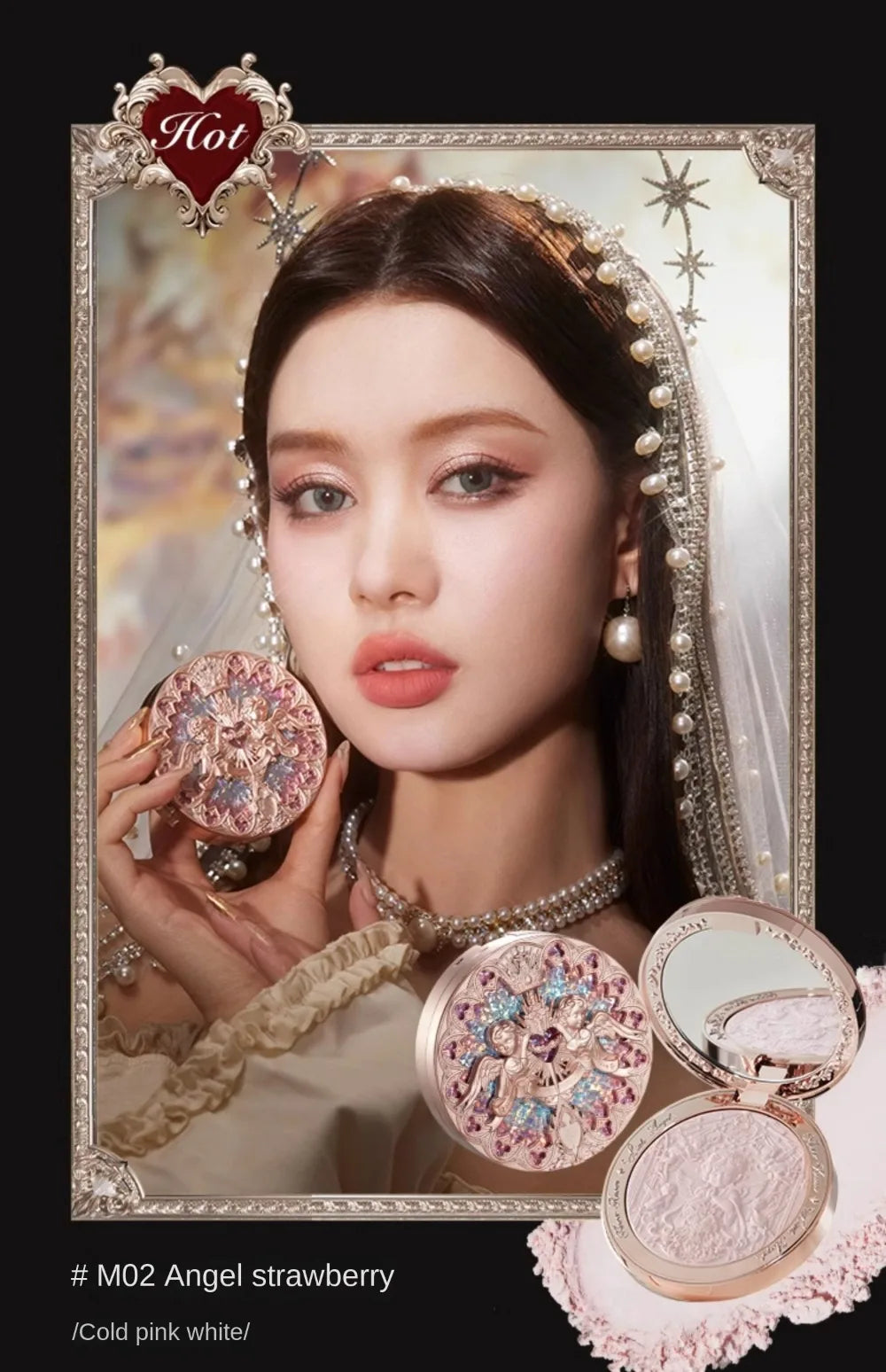 Tidesmit Flower Knows Little Angel Relief Highlighter palette face makeup texture close-up