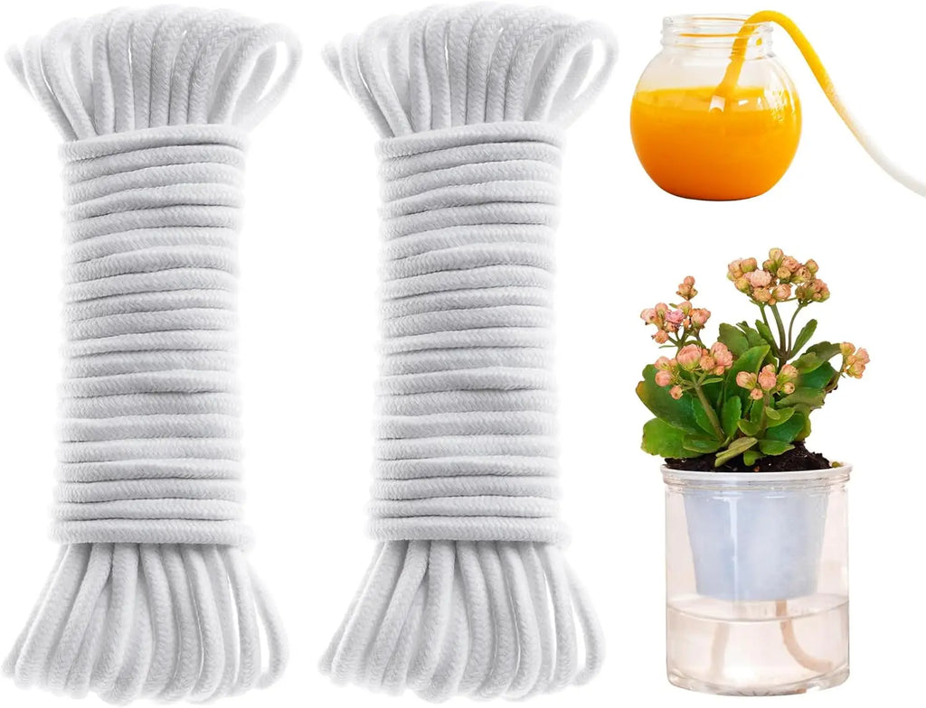 5-20M Self-Watering Wick Cord Vacation Planter Pot DIY Automatic Watering Device System Potted Auto Drip Waterer Cotton Rope