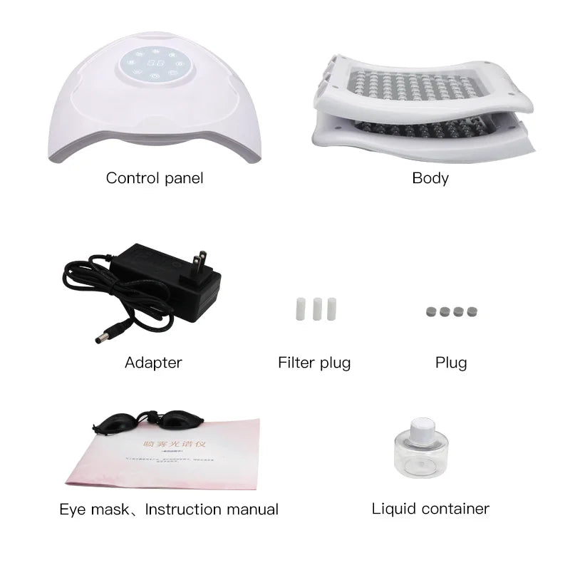Newly 7-Color Phototherapy Lamp PDT LED Photon Machine Nano Spray Skin Moisturizing Face Steam Engine Face SPA Red Blue Light