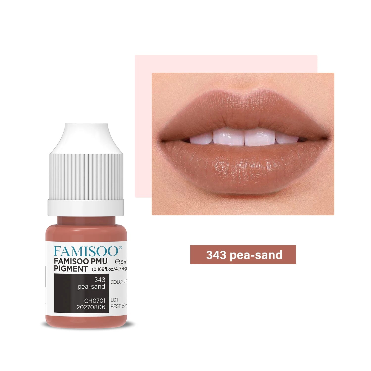 Permanent Makeup Pigment 5ml | Professional PMU Lip & Brow Ink Permanent Makeup Machines 343 Pea-sand China Mainland Tidesmit