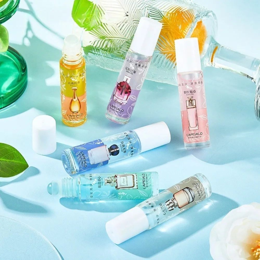 Tidesmit 6-piece roll-on perfume set for women, 10ml mini portable deodorant for fresh, long-lasting fragrance.