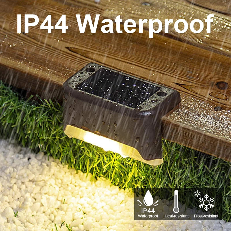 Solar Lights Outdoor Waterproof, Garden Fence Lights, Landscape Terrace Solar Step Lights - Suitable for Step Lighting Decoration, Guardrail Lighting, Etc