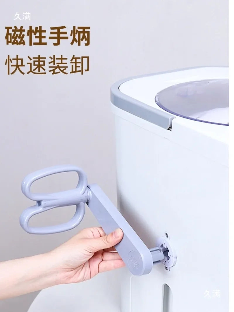 Tidesmit manual hand-cranked shoe washing machine for dorms showing internal cleaning brush feature