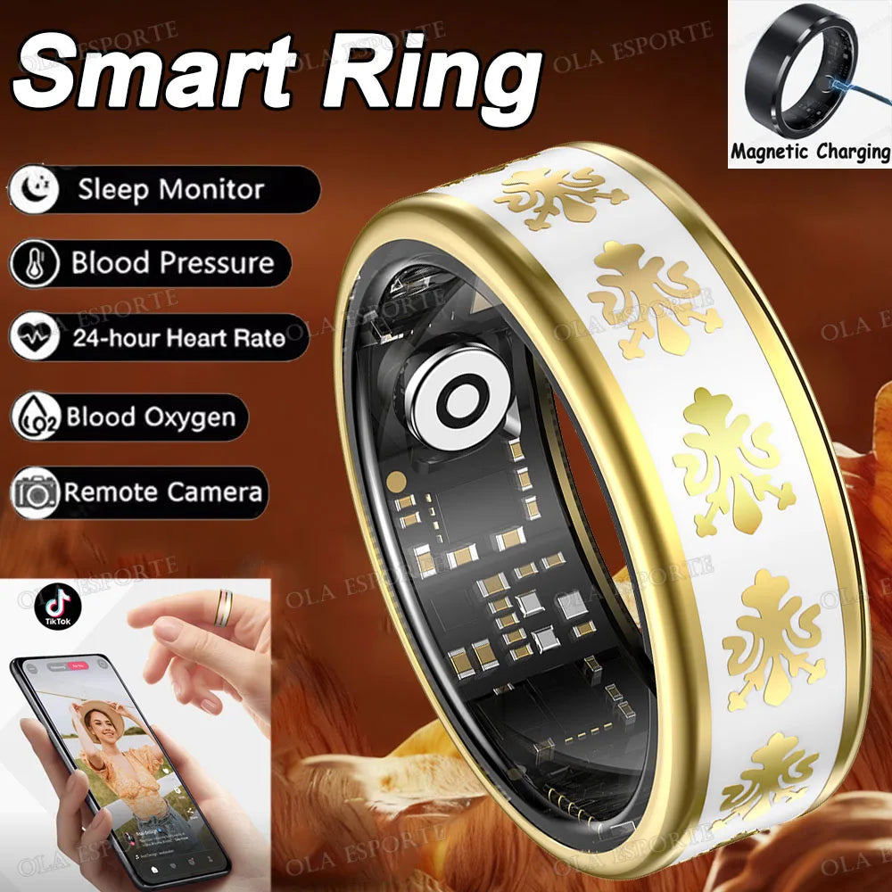 Bluetooth Smart Ring Men Women Heart Rate Blood Oxygen Health Monitor Gesture Control Waterproof Sports Various styles Smartring