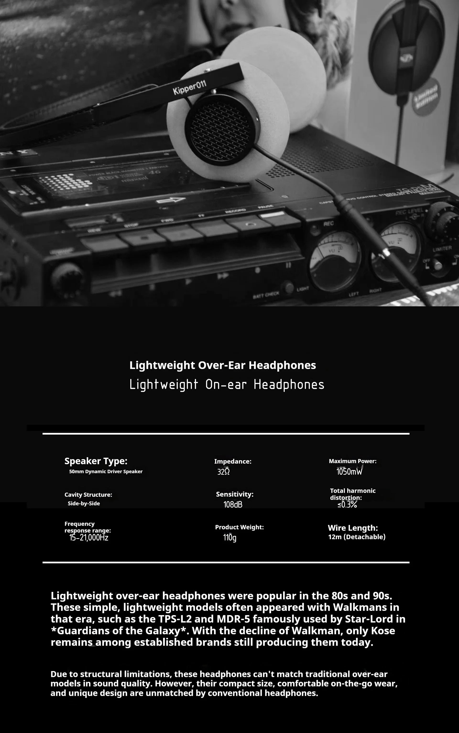 Over Ear Wired Headphones | 50mm HiFi Dynamic Drivers | Tidesmit Tidesmit