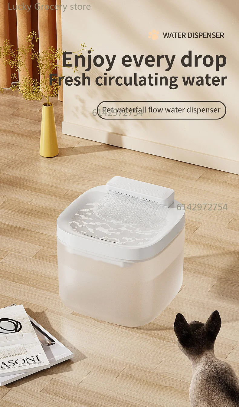 3L USB Pet Water Fountain with Pump & Filter Anti-Dry Burning Cat Water Dispenser Auto Recirculating Pet Water Flow Drinker