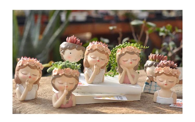 Fairy Succulent Flowerpot Desktop Ornament Succulents Plant Potted Green Plants Vase  Home Gardening