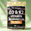 30 Patches Vitamin D3 with K2 (MK-7) Transdermal Patches - Support Heart & Immune, Bone & Teeth Health