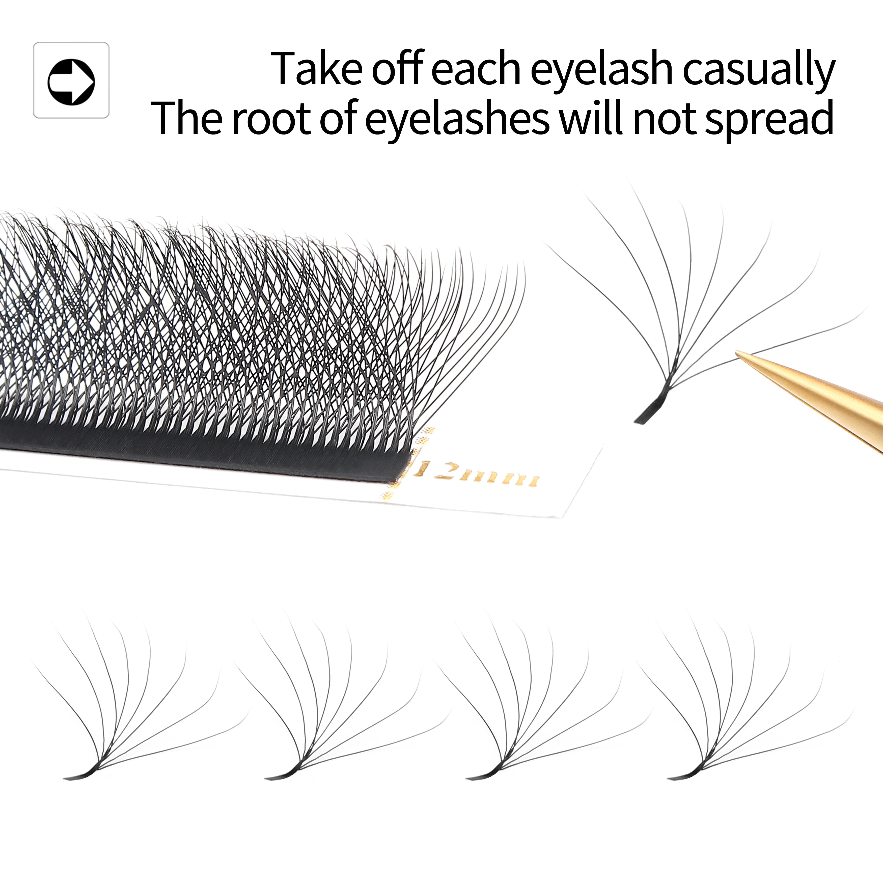 XIUSUZAKI W Shaped Bloom 2D 3D 4D 5D 6D 7D 8D Automatic Flowering Premade Fans Eyelashes Extensions Natural yy Individual Lashes False Eyelashes 8D-W Tidesmit