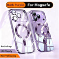 Magnetic Clear Phone Case: Shockproof Wireless Charging Protection Purple Tidesmit