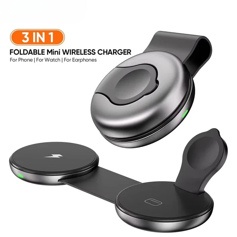 3-in-1 Wireless Charger | Qi Certified Foldable MagSafe Dock YW10 Tidesmit