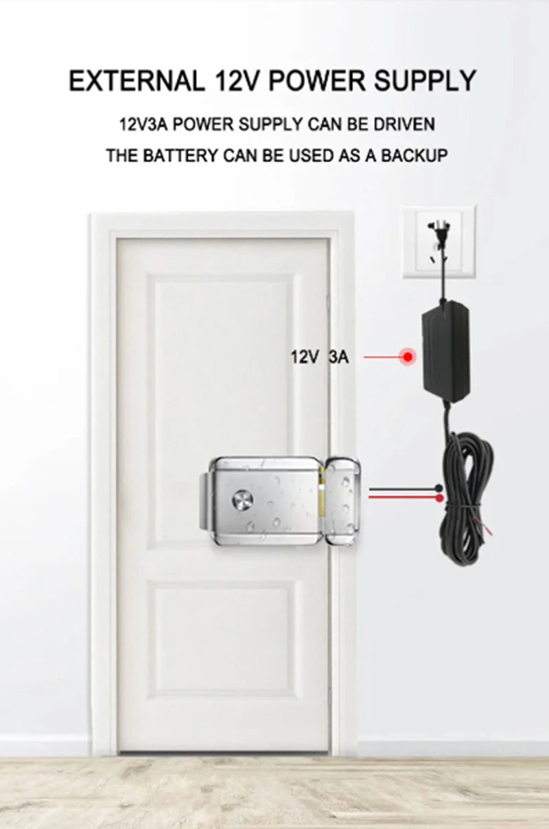Tuya WiFi Smart Door Lock TTLock BLE APP Fingerprint Password IC Card Key One-Press Indoor Unlock IP66 Waterproof Gate Door Lock