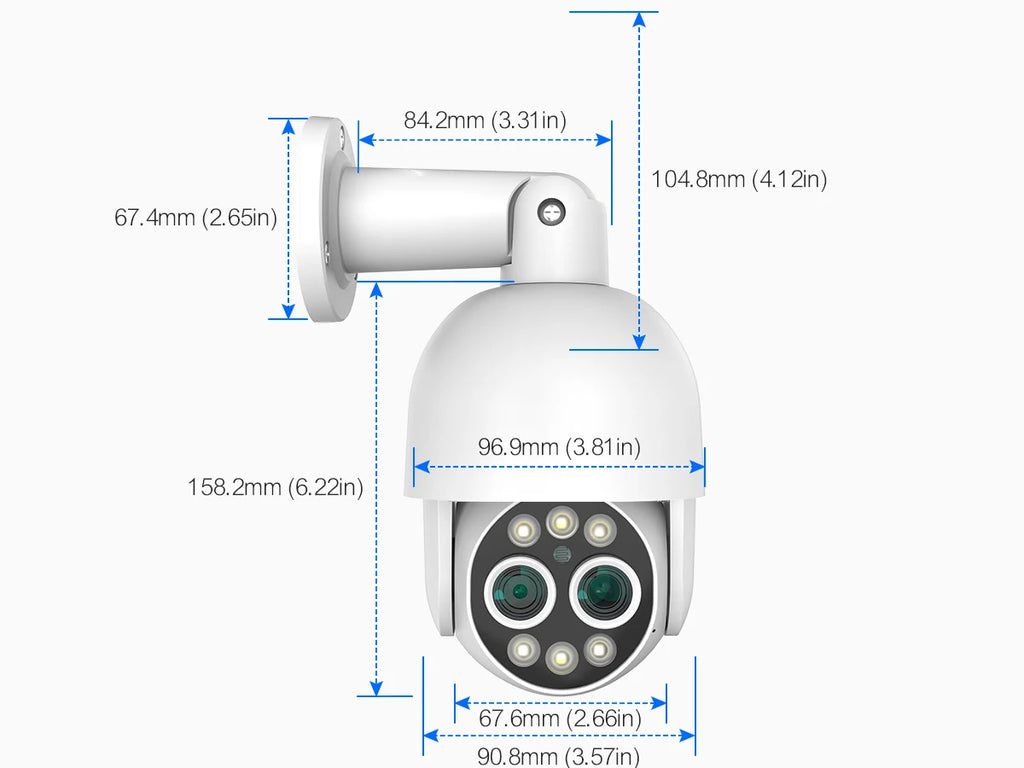 Techage 8MP POE IP Camera Dual Lens HD CCTV Video Smart AI Outdoor Audio Auto Tracking PTZ  Camera Surveillance Security System