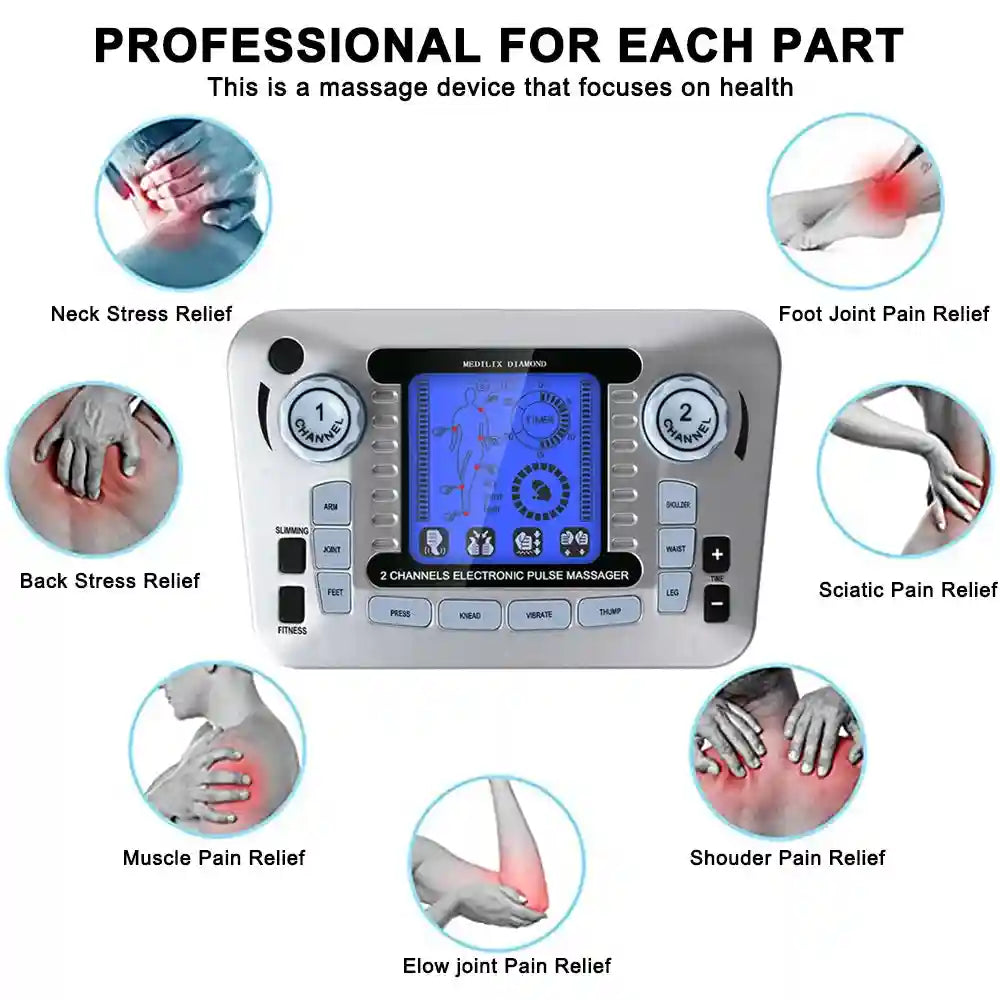 Electric Pulse Neck Massager with Heat Therapy - Rechargeable Pain Relief Eye Massage Instrument Tidesmit