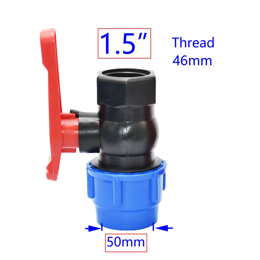 20/25/32/40/50mm PE Tube Quick Connector Elbow Tee Water Splitter Plastic Ball Valve Coupler Farm Irrigation Water Pipe Fittings