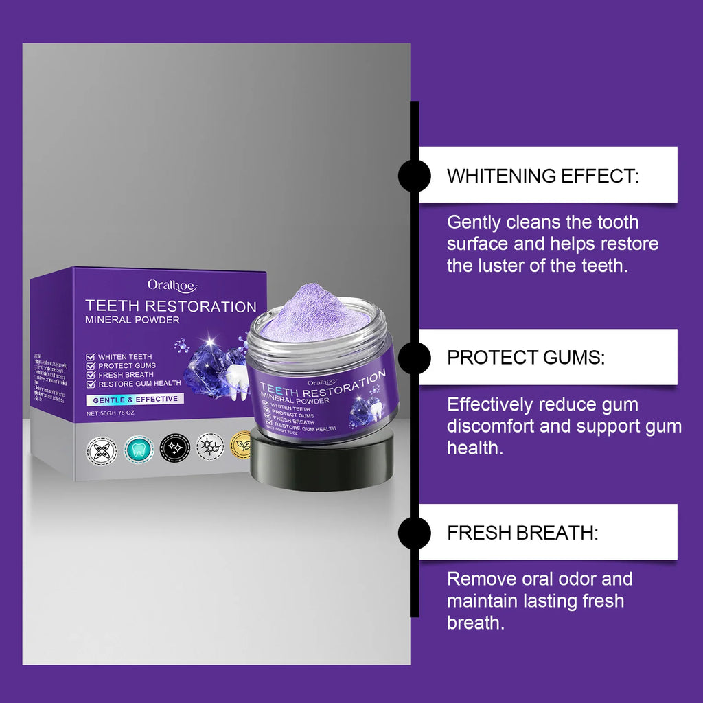 Tidesmit teeth restoration mineral powder for professional stain removal and fresh breath oral care