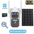 10MP PZT Solar IP Camera WiFi Outdoor 5K HD Dual Lens Home Security Camera Built in Battery Solar Panel and AI Person Detection