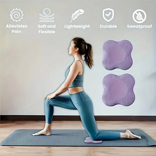 Thick non-slip yoga knee pads for joint support, side view for smart yoga mats, ideal for Pilates and floor workouts.