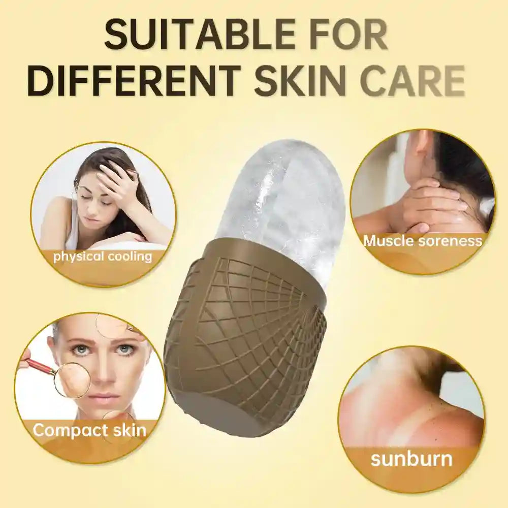 Ice Face Roller for Skincare - Silicone Facial Contouring Tool Eye Massage Instrument Tidesmit