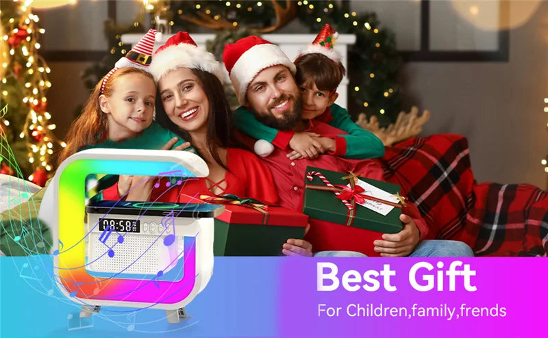 Wireless Charger Station with RGB Light and Portable Bluetooth Speaker Tidesmit