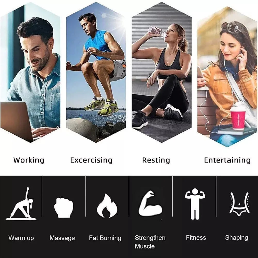 Electric Muscle Stimulator for Abs | Rechargeable Abdominal Toning Tool Body Shaping Massage Equipment Tidesmit