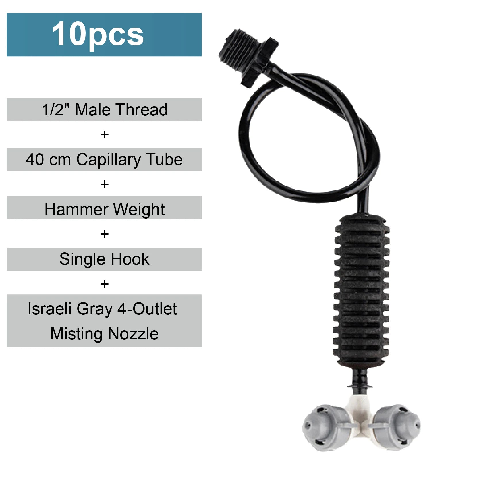 Greenhouse Hanging Mist Sprayer 360° Rotating Irrigation Spray Nozzle Fogging Sprinkler Nozzle for Garden Irrigation