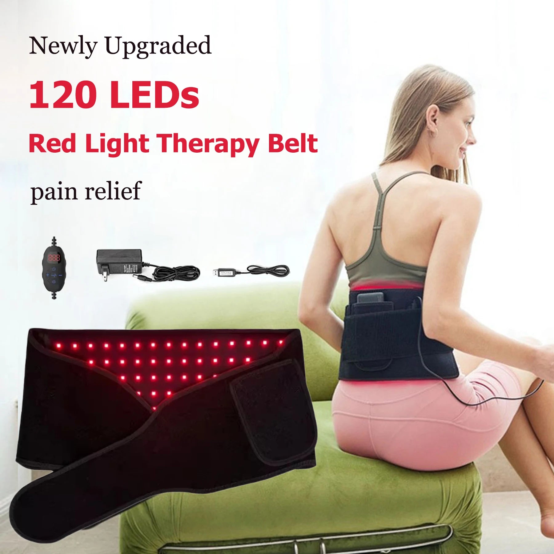 NEW Red ＆Infrared Light Therapy Belt 850nm 660nm LED Beauty Devices fo Wrap Burn Fat Face Wrap Slimming Waist Heat Pad Full Body
