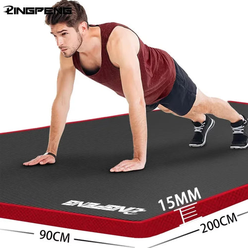 15mm NBR thick anti-slip yoga mat, smart yoga mat for home fitness and planks, professional gym floor equipment.