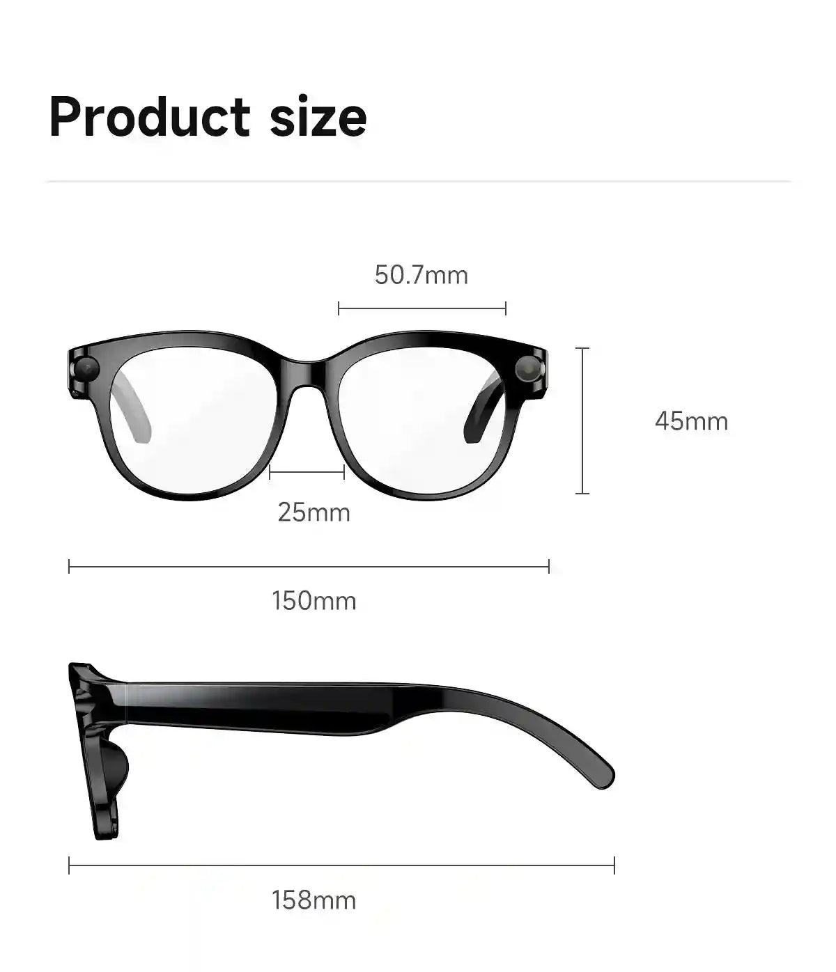 AI Smart Glasses with Real-Time Translation & HD Video Camera - White Tidesmit