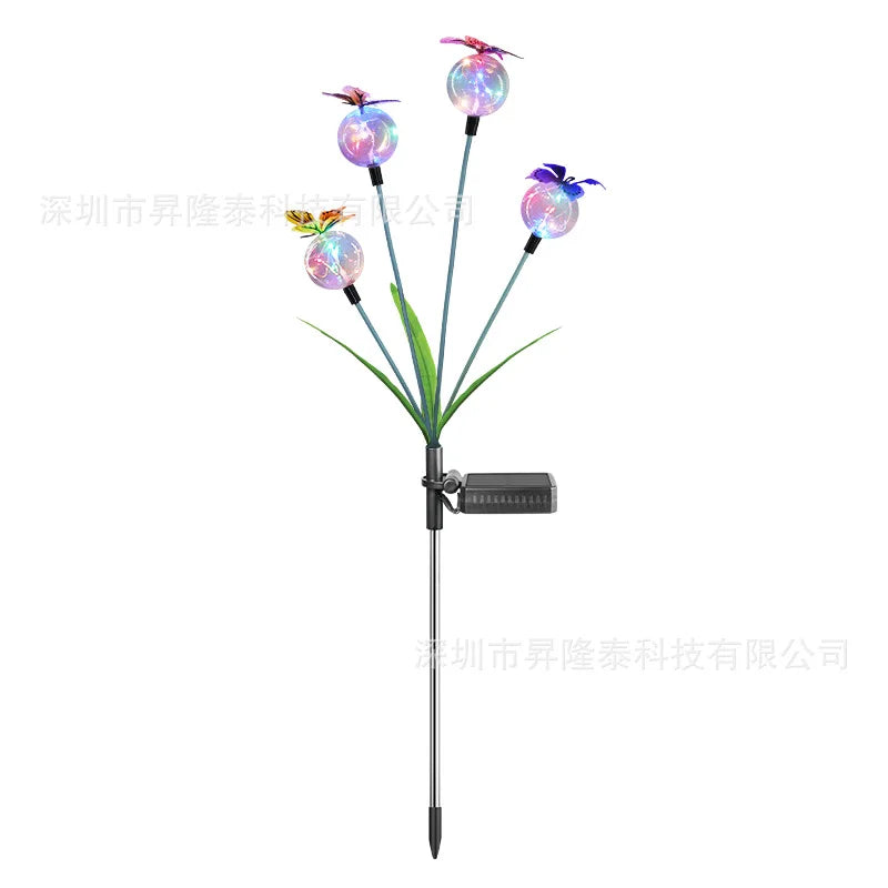 Solar Outdoor Light Butterfly Bobble Ball Swing Lamp Garden Yard Lawn Landscape Decor Light