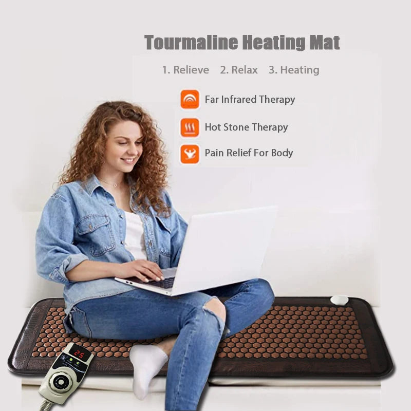 Infrared Heated Jade Massage Mat | Pro Deep Tissue Relief Pad Massage Cushion Tidesmit