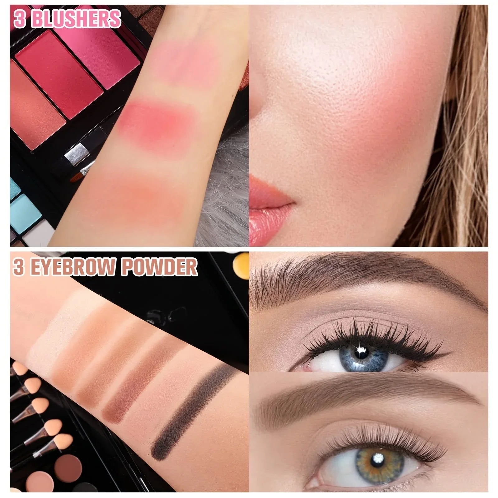 Professional Makeup Kit: 177 Color Palette with Brushes and Lipsticks Professional Makeup Kits Tidesmit