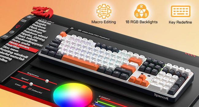 Redragon K689 PRO Wireless Gasket RGB Gaming Keyboard, 108 Keys Mechanical Keyboard w/Extra 4 Hotkeys, Upgraded Hot-swappable