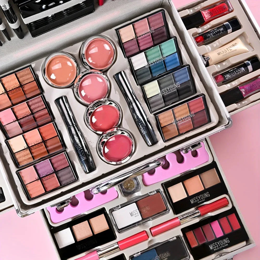 Professional Makeup Kit 106pc Set - Silvery Salon-Quality Cosmetics Professional Makeup Kits Tidesmit