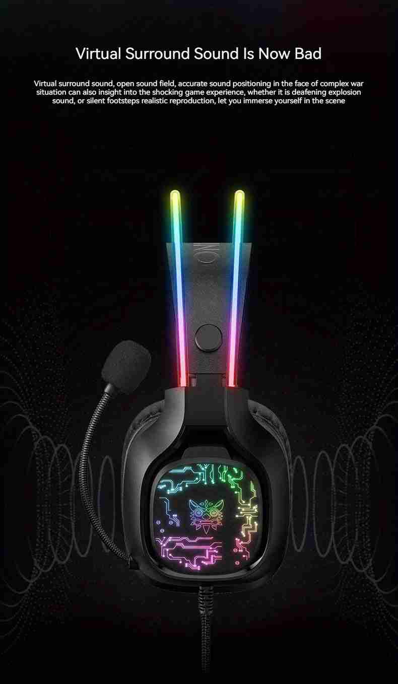 Gaming Headset with Noise-Canceling Mic - Over-Ear PC Audio Tidesmit