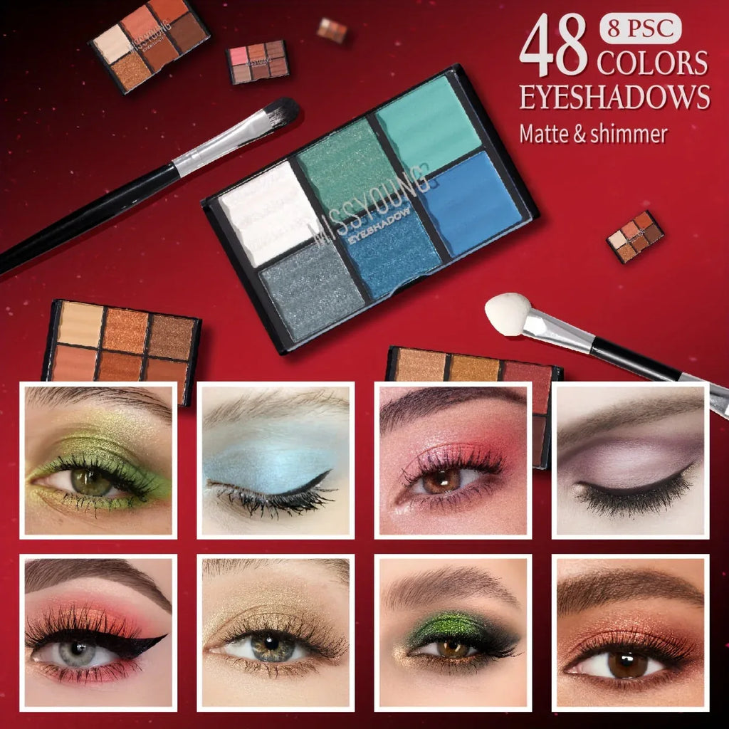 Professional Makeup Kit: Salon-Quality Red Cosmetic Set with Brushes Professional Makeup Kits Tidesmit