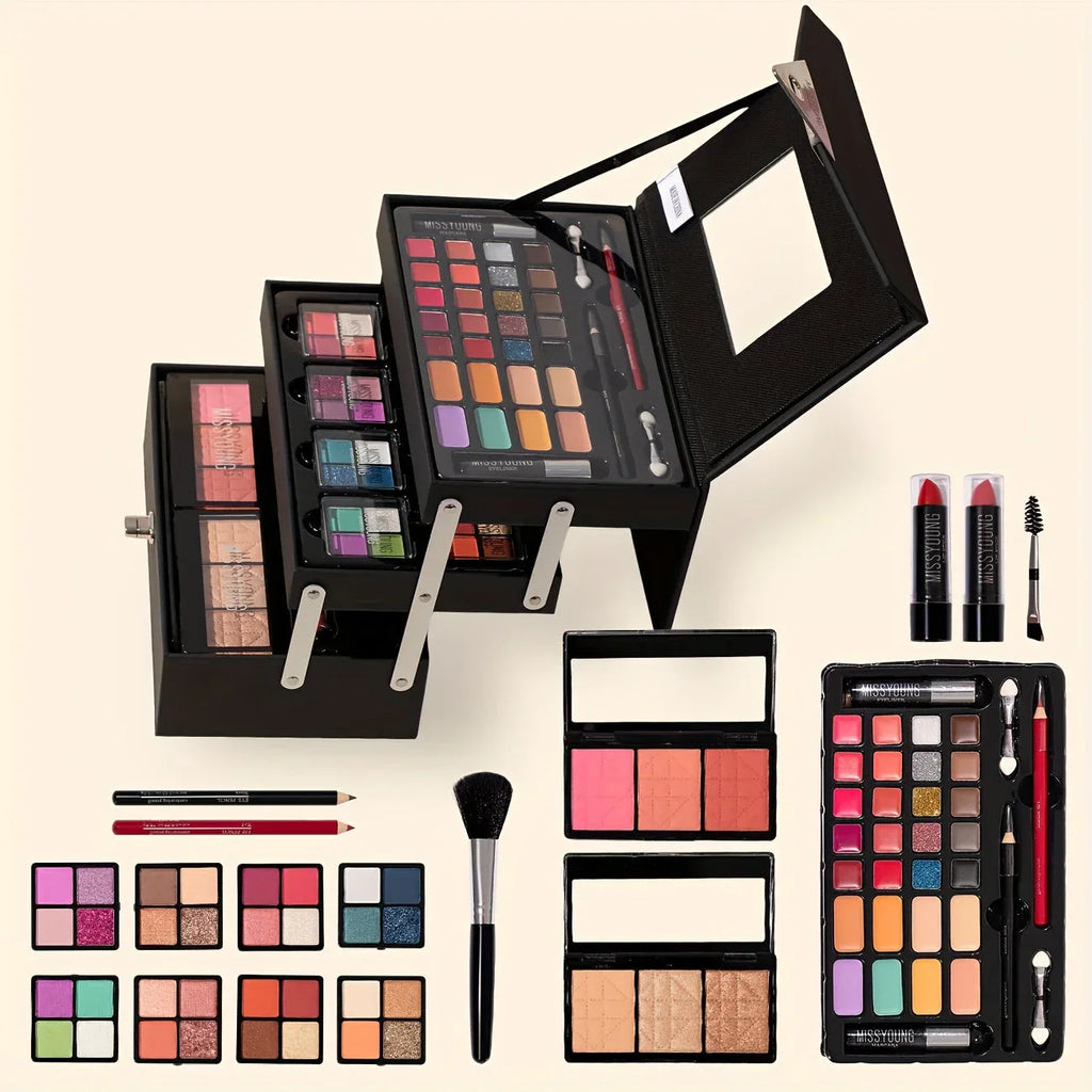 Professional Makeup Kit: 53-Piece Waterproof Portable Cosmetic Case Professional Makeup Kits Tidesmit