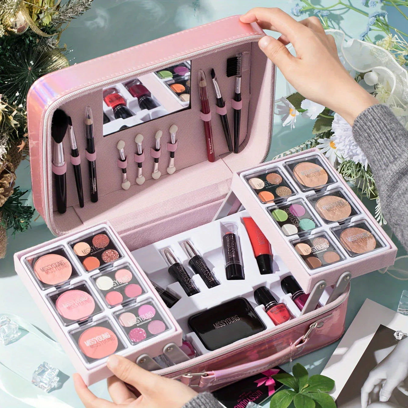 Professional Makeup Kit - Pink All-in-One Salon-Quality Beauty Set Professional Makeup Kits Tidesmit