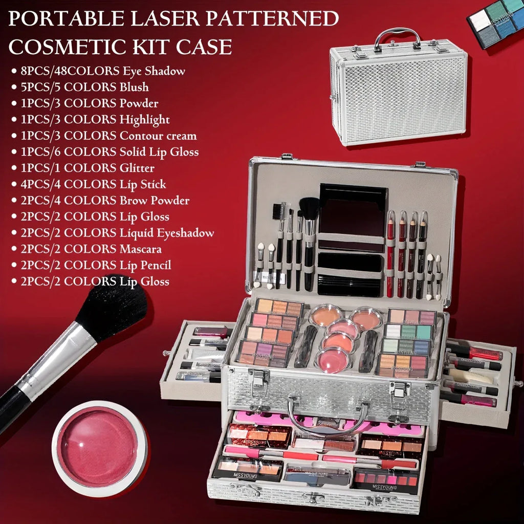 Professional Makeup Kit 106pc Set - Silvery Salon-Quality Cosmetics Professional Makeup Kits Tidesmit