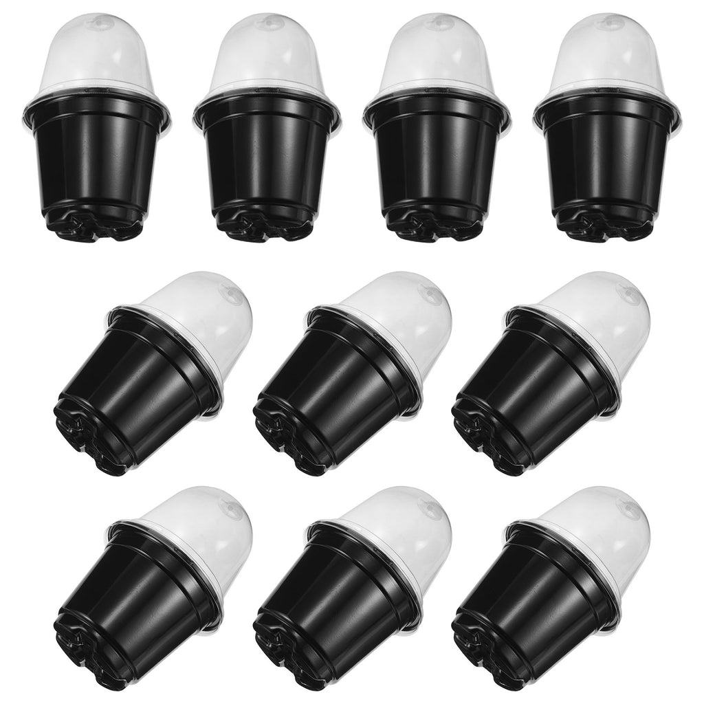 10pcs Seed Raising Cups Plastic Plant Nursery Pots With Clear Lid Germination Nursery Containers for Indoor Gardening Greenhouse