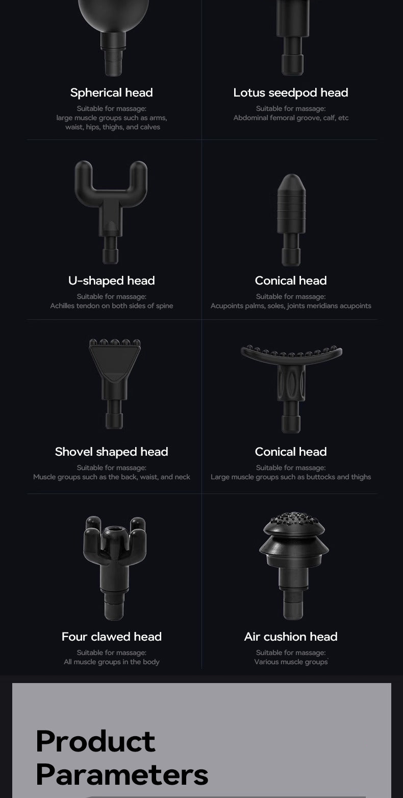 Deep Tissue Massage Gun - 8 Heads Electric Muscle Relief Device Body Shaping Massage Equipment Tidesmit