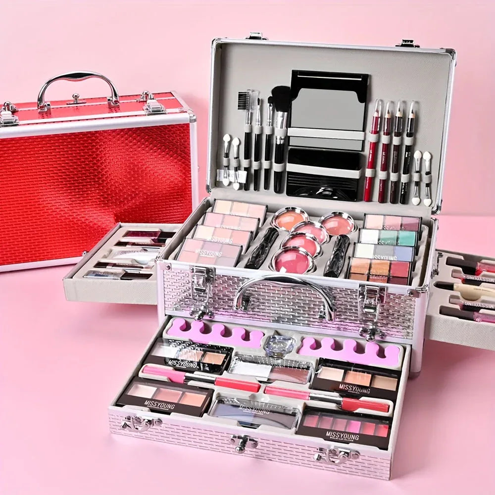 Professional Makeup Kit 106pc Set - Silvery Salon-Quality Cosmetics Professional Makeup Kits Tidesmit