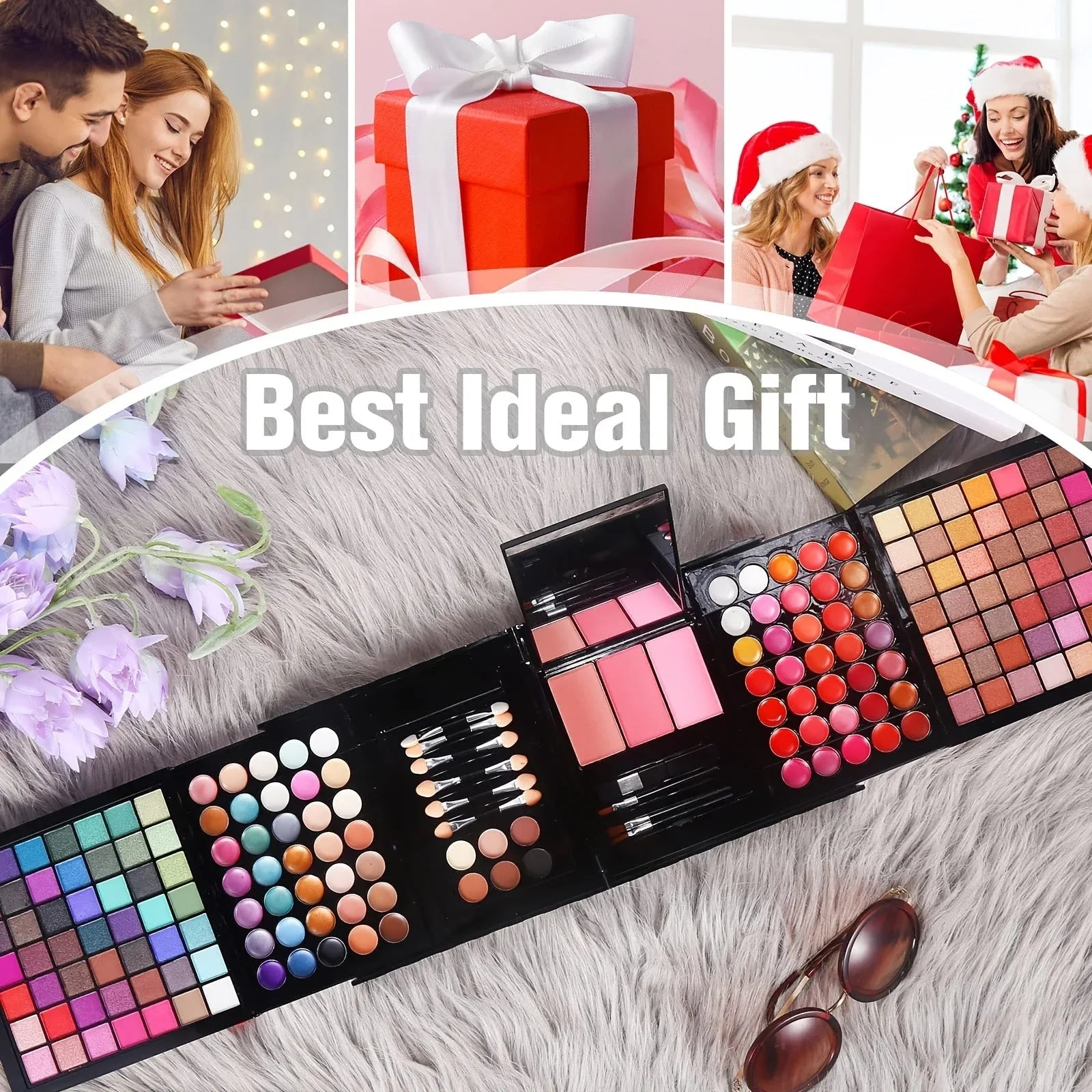 Professional Makeup Kit: 177 Color Palette with Brushes and Lipsticks Professional Makeup Kits Tidesmit