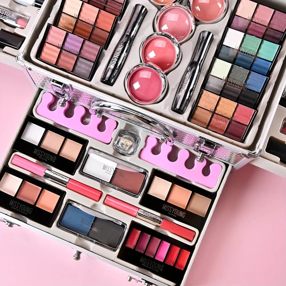 Professional Makeup Kit 106pc Set - Silvery Salon-Quality Cosmetics Professional Makeup Kits Tidesmit